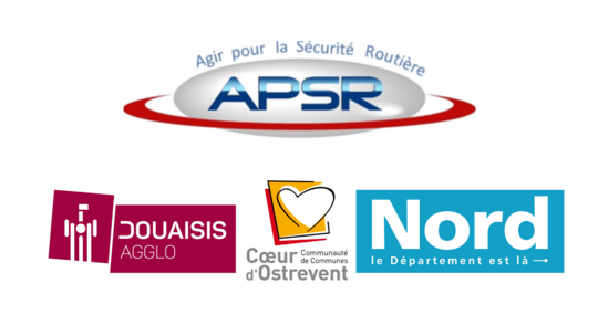 Visuel des logos APSR, Douaisis Agglo, Coeur d'Ostrevent et du Département du Nord