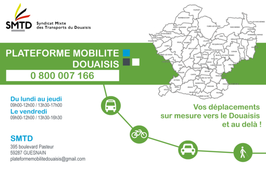 Visuel de la carte de visite de la Plateforme Mobilité du Douaisis
